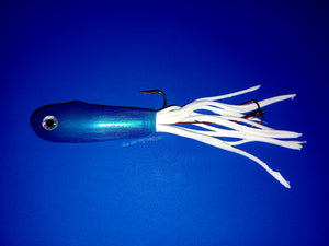 6" tubes with  stinger ( white with pearl blue head)